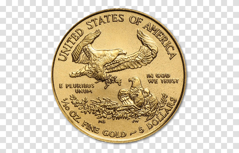 Gold Investment Coin American Eagle 110 Oz For Bitcoin, Money, Rug, Nickel, Bird Transparent Png