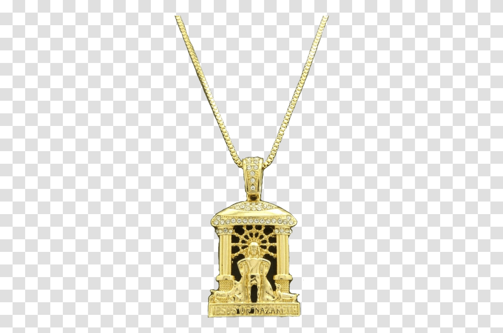 Gold Jesus Of Nazareth Chain Official Psds Locket, Pendant, Necklace, Jewelry, Accessories Transparent Png
