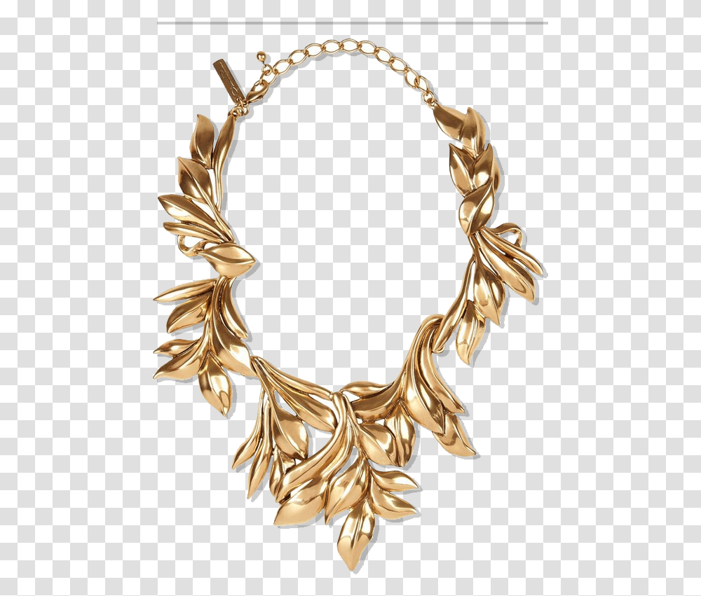 Gold Jewellery Image Oscar De La Renta Leaves Gold Necklace, Jewelry, Accessories, Accessory, Bronze Transparent Png