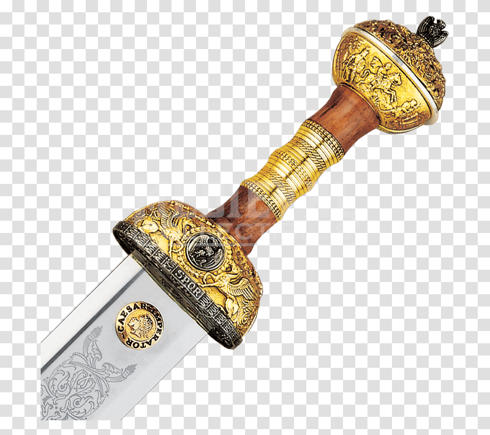 Gold Julius Caesar Sword Sword Roman, Blade, Weapon, Weaponry, Knife Transparent Png