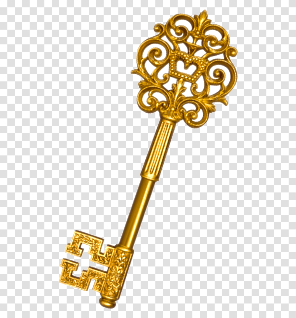 Gold Key With Black Background, Cross, Sword, Blade Transparent Png