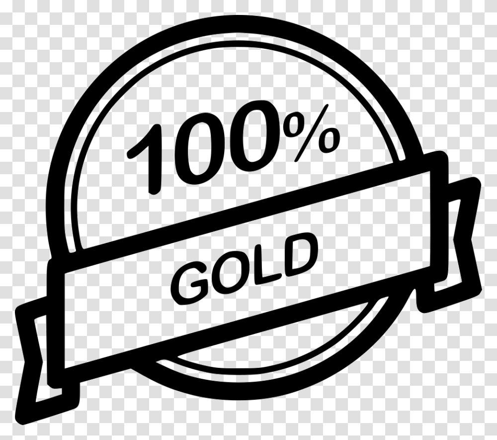Gold Label Percent Guarantee Money Back Icon, Word, Sign Transparent Png
