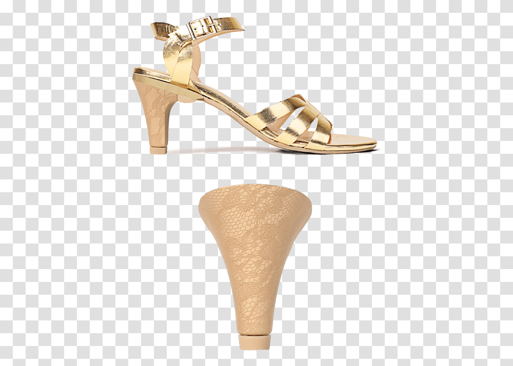 Gold Lace Basic Pump, Apparel, Sandal, Footwear Transparent Png