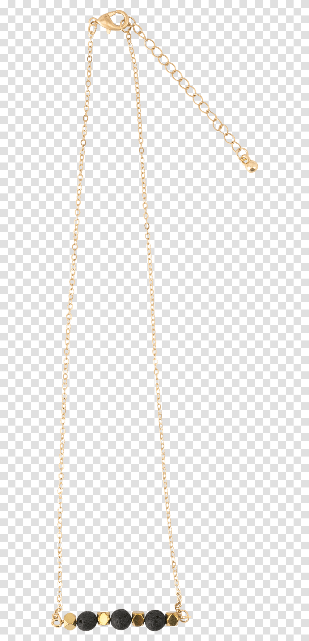 Gold Lava Beads Bar Necklace Chain Transparent Png