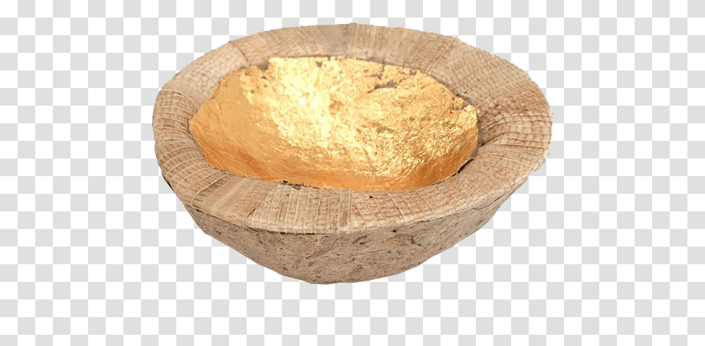 Gold Leaf Coconut Bowl Wood, Bread, Food, Fossil, Soil Transparent Png
