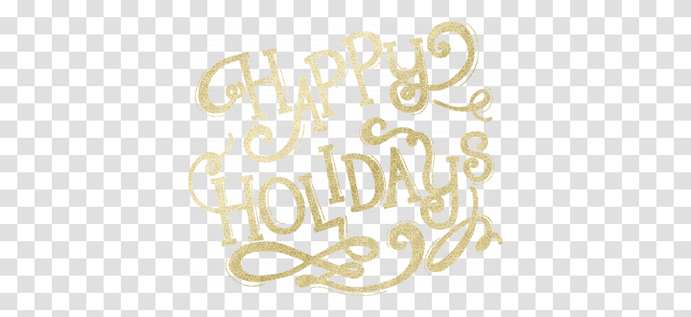 Gold Leaf Foil Happy Holidays Graphic By Tina Shaw Pixel Happy Holidays Gold, Text, Rug, Handwriting, Alphabet Transparent Png