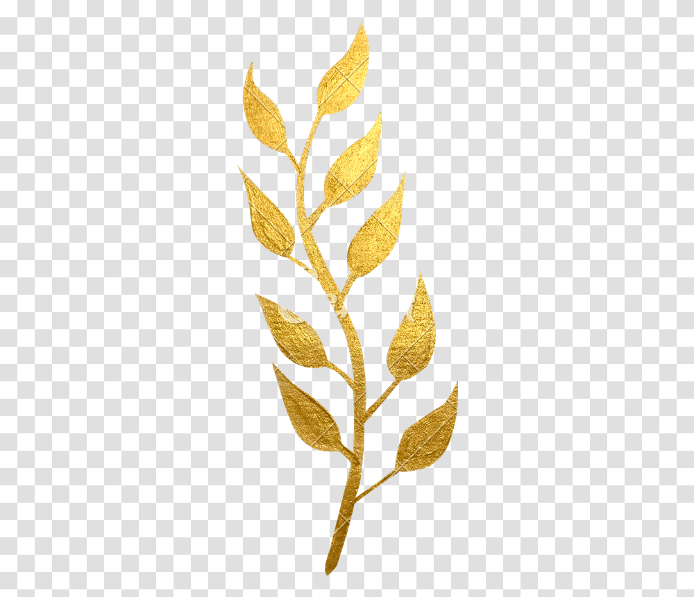 Gold Leaves Clipart Decorative Gold Leaves, Pineapple, Fruit, Plant, Food Transparent Png
