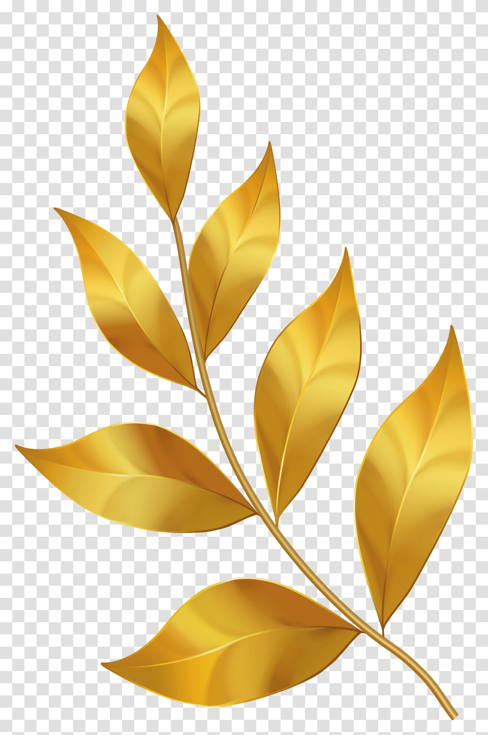 Gold Leaves Clipart Gold Leaf Transparent Png
