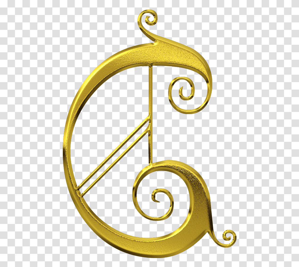 Gold Letter C, Musical Instrument, Brass Section Transparent Png