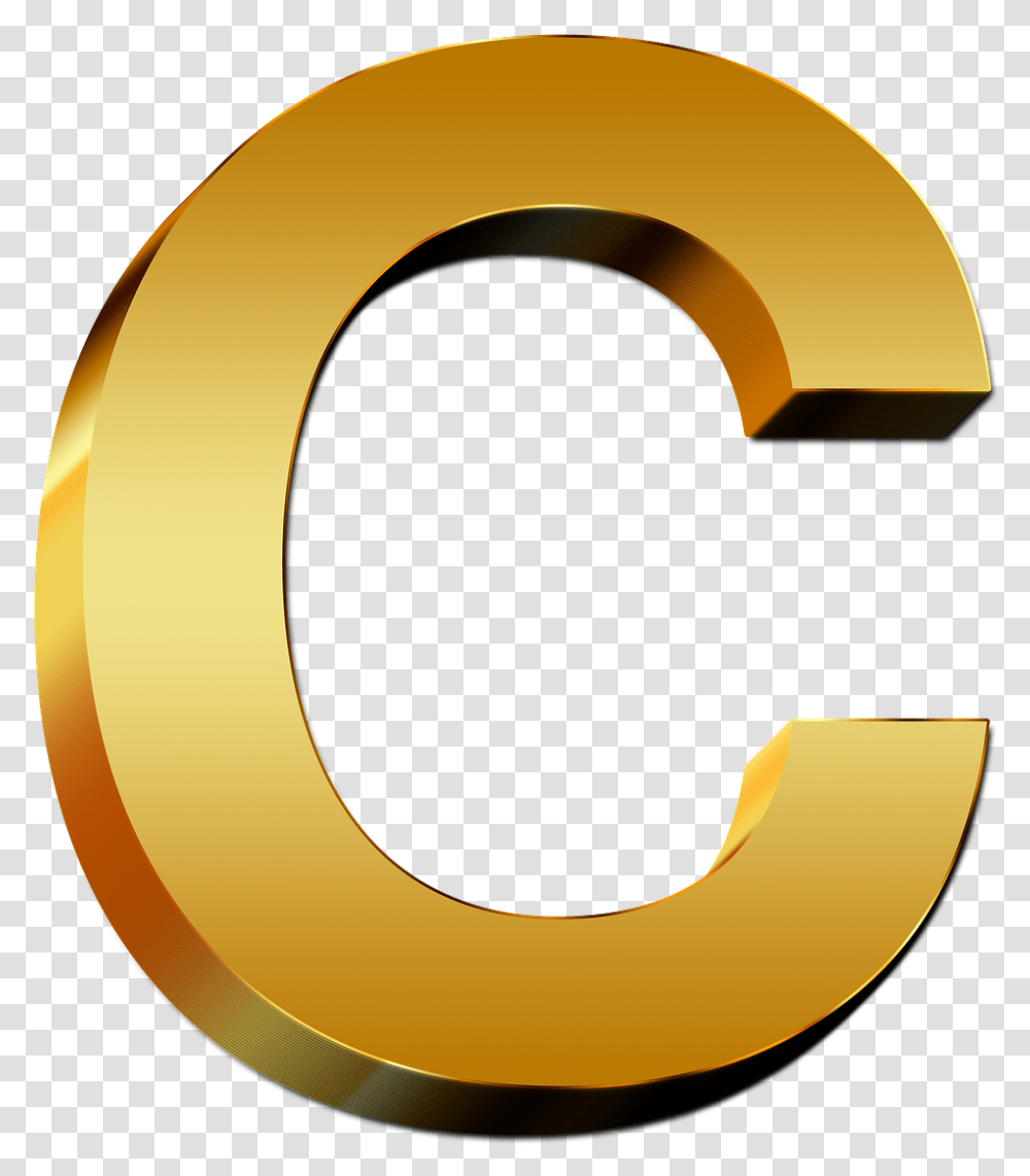 Gold Letter C, Number, Alphabet Transparent Png