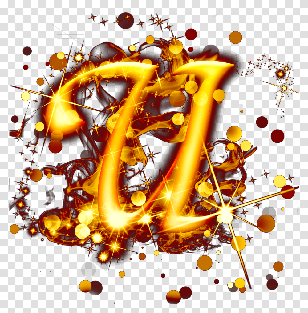 Gold Letter Gold Light Effect Letters Psd And U En Lettre Dore, Fire, Bonfire, Flame, Lighting Transparent Png