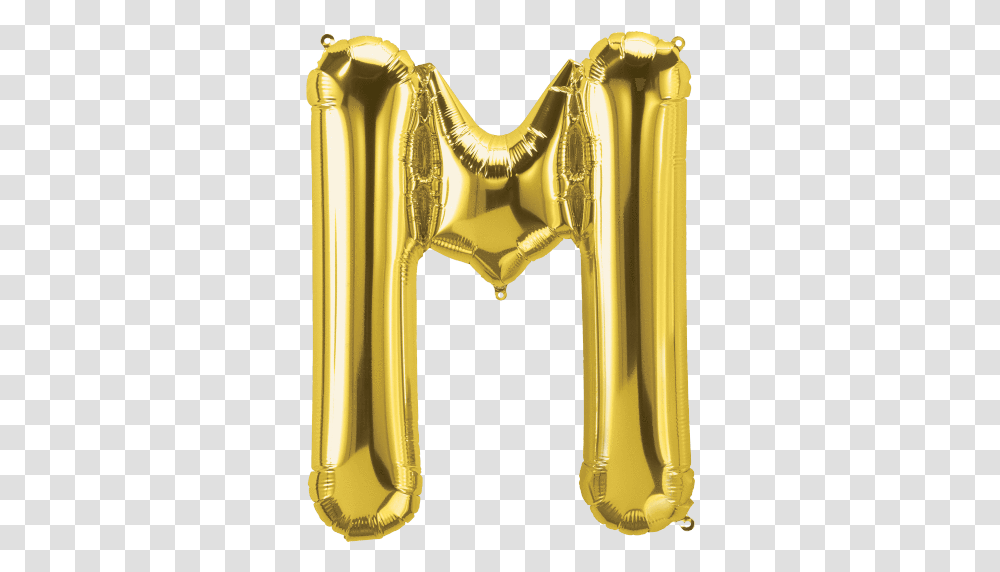 Gold Letter M Balloon Ballons Lettres Rose Gold, Aluminium, Handle, Bronze Transparent Png