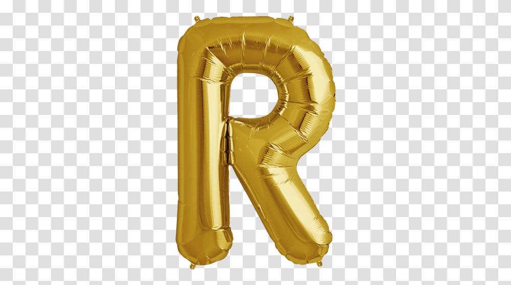 Gold Letter R Foil Balloon Foil Balloon Letter R, Blow Dryer, Appliance, Hair Drier, Tuba Transparent Png