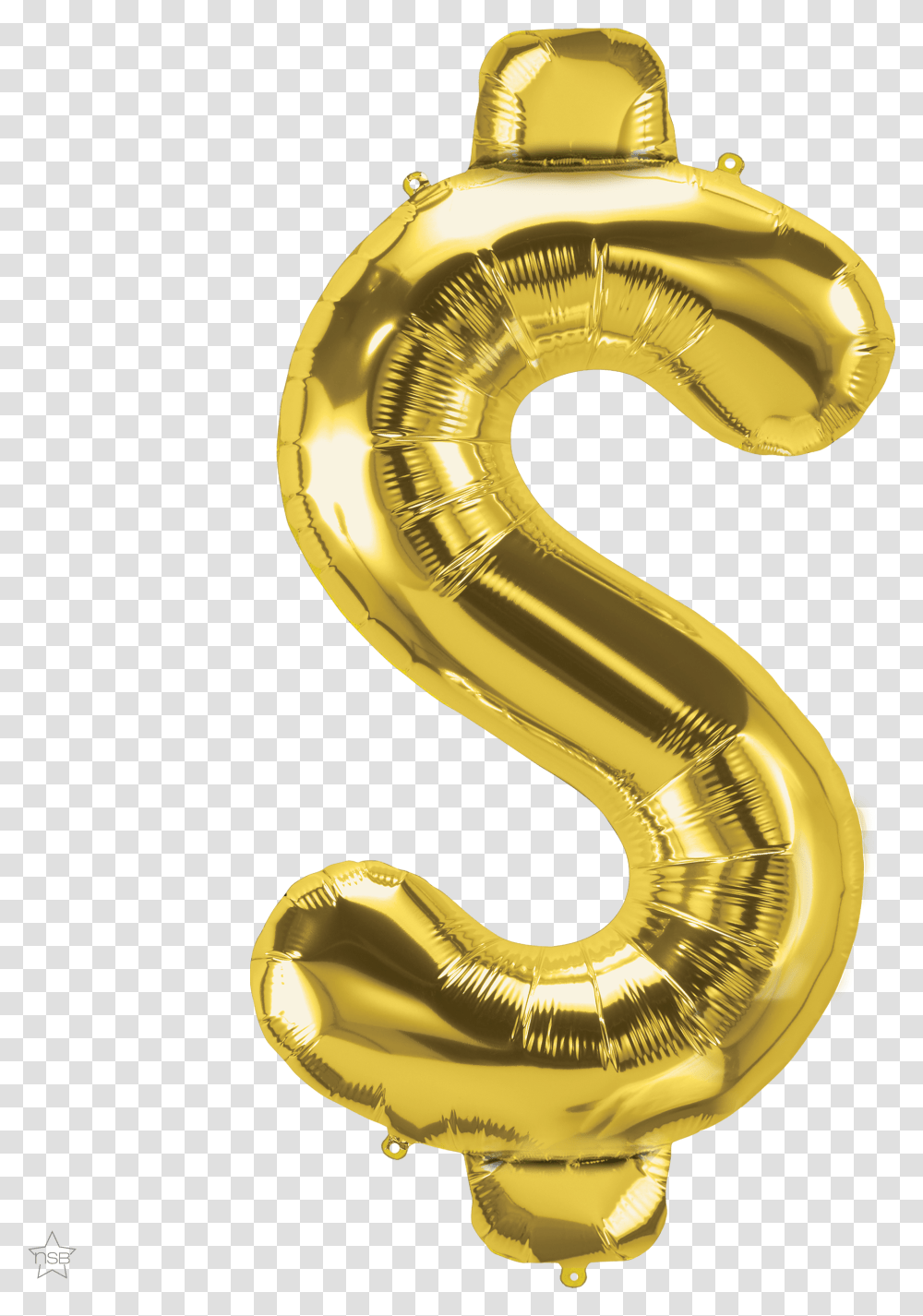 Gold Letter S Balloon, Aluminium, Alphabet, Saxophone Transparent Png