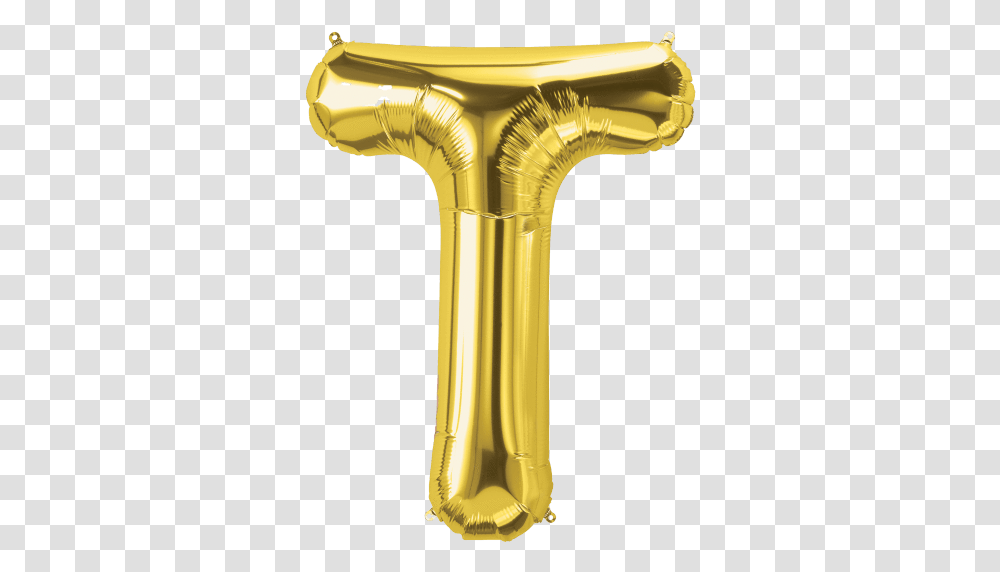 Gold Letter T Balloon Rose Gold T Balloon, Cane, Stick, Hammer Transparent Png