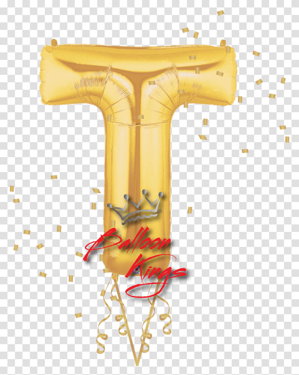 Gold Letter T T Harfi Balon, Confetti, Paper, Cross, Symbol Transparent Png