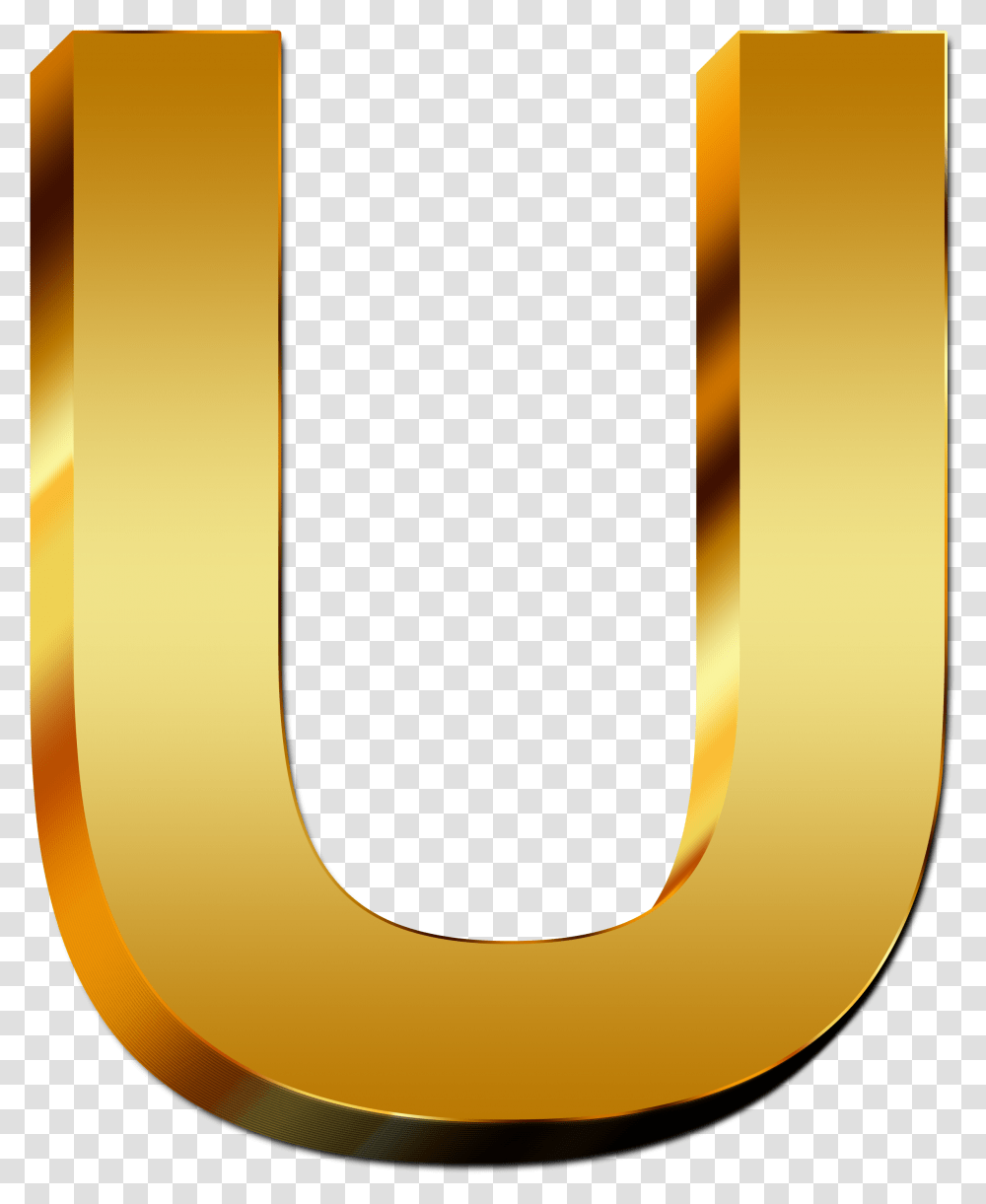Gold Letter U, Alphabet, Lamp Transparent Png