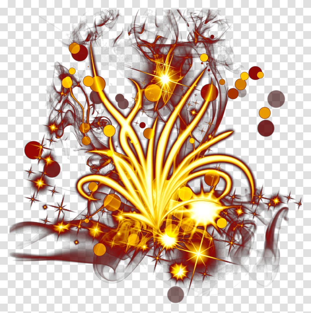 Gold Light Effect Flowers Circles And Psd Psd Full Portable Network Graphics, Lighting, Diwali, Fire, Bonfire Transparent Png