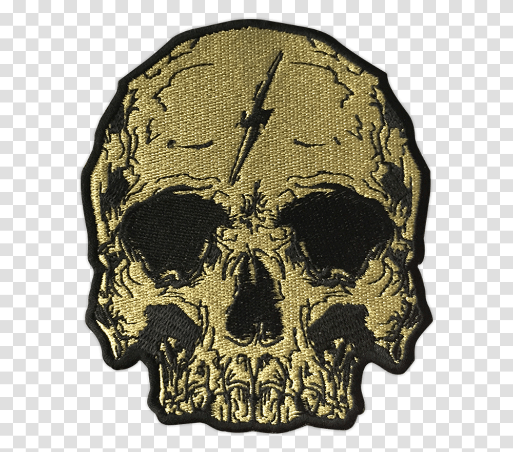 Gold Lightning Skull Patch By Seventh Skull, Rug, Clock, Analog Clock, Wall Clock Transparent Png