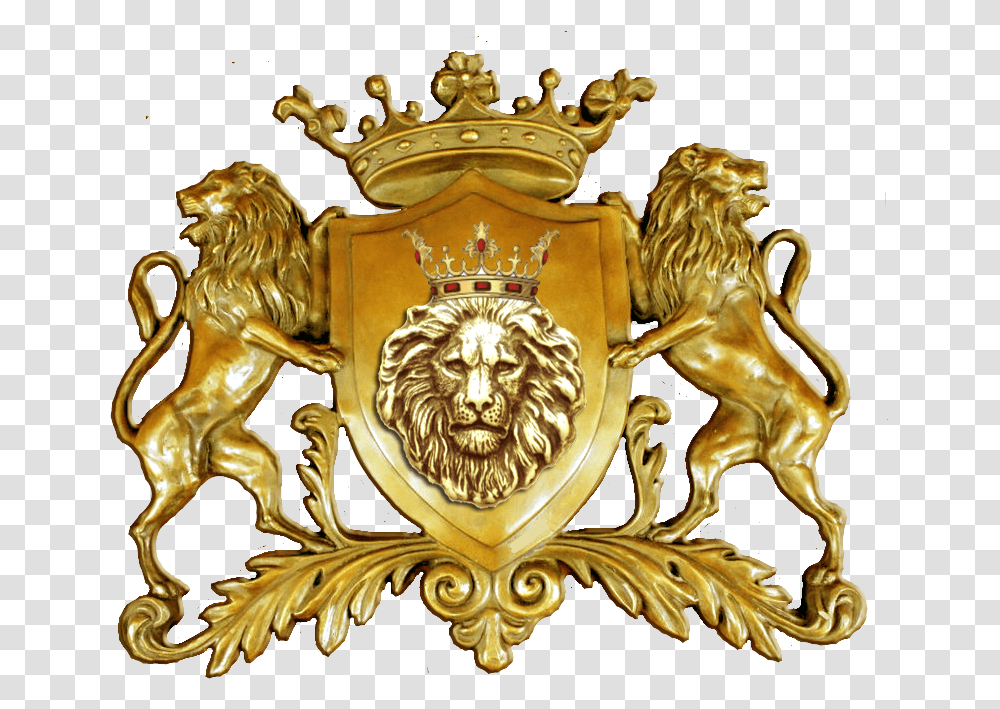 Gold Lion Logo, Trademark, Painting Transparent Png