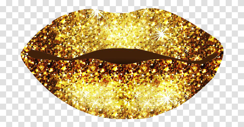 Gold Lips Free Image Lips Gold Free, Light, Glitter, Lighting, Fungus Transparent Png