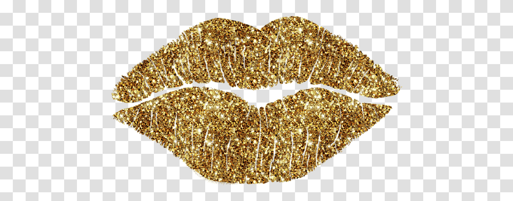 Gold Lips Gold Glitter Lips, Light Transparent Png