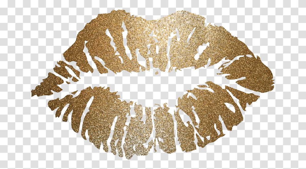 Gold Lips Image Gold Lips, Rug, Stain, Text, Stencil Transparent Png