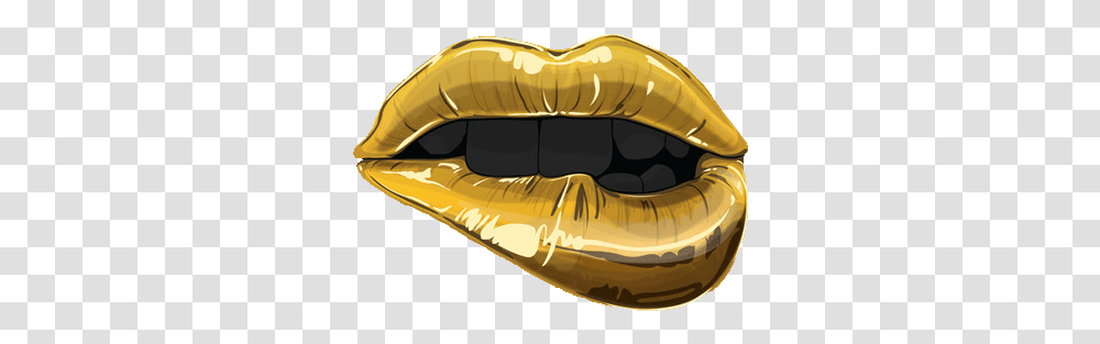 Gold Lips Images - Free Vector Gold Lips, Teeth, Mouth, Helmet, Clothing Transparent Png