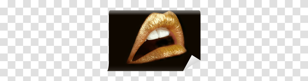 Gold Lips Wall Mural Pixers We Gold Lips, Mouth, Teeth, Ring, Jewelry Transparent Png