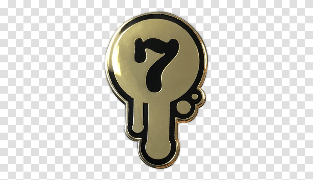 Gold Logo Mark Enamel Pin Emblem, Number, Symbol, Text, Trademark Transparent Png