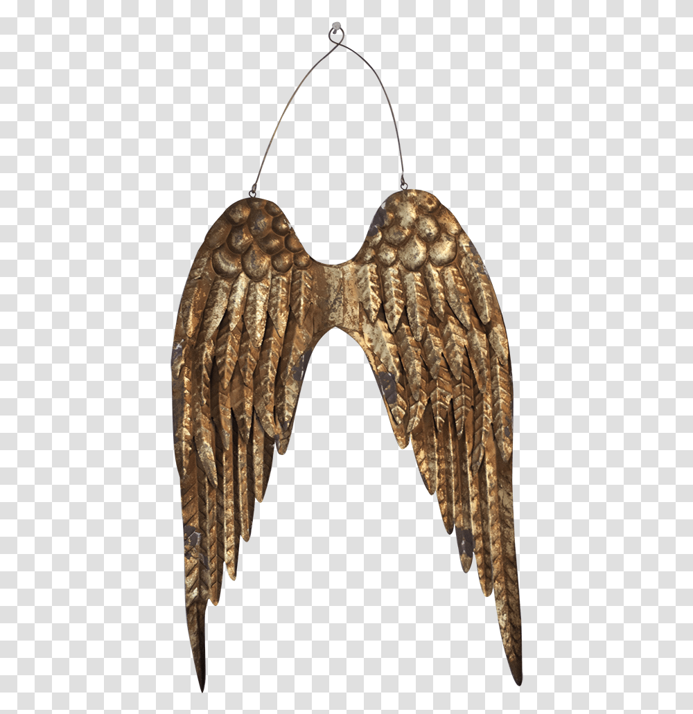 Gold Luxe Finish Angel Wings Earrings, Bronze, Elephant, Wildlife, Mammal Transparent Png