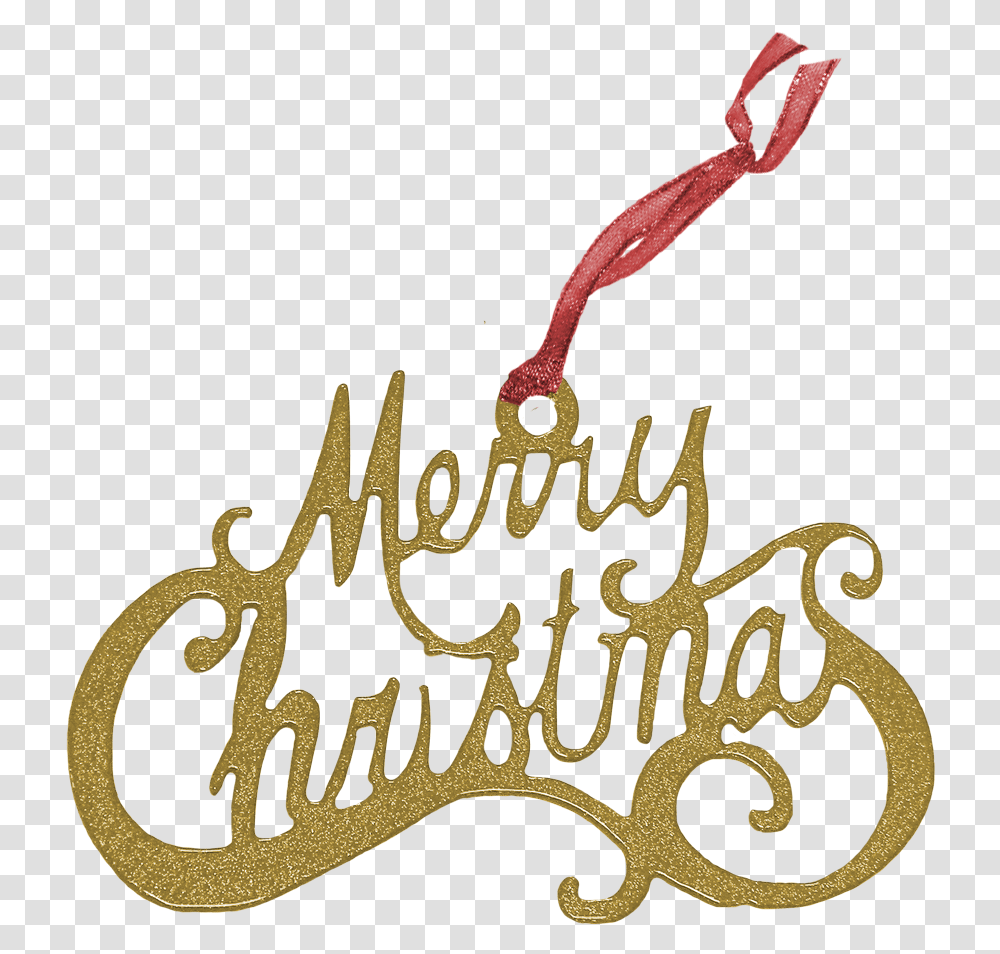 Gold Merry Christmas Ornament, Handwriting, Calligraphy Transparent Png