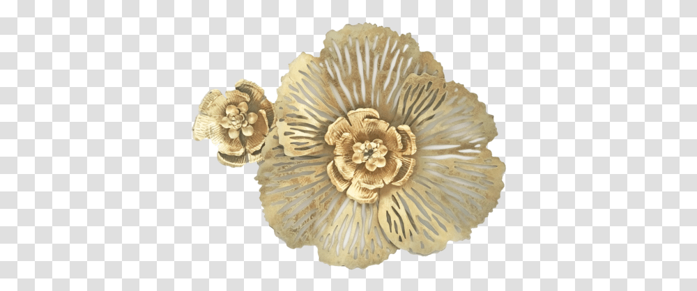 Gold Metal Flower - Marble & Co Artificial Flower, Fungus, Plant, Wood, Ivory Transparent Png