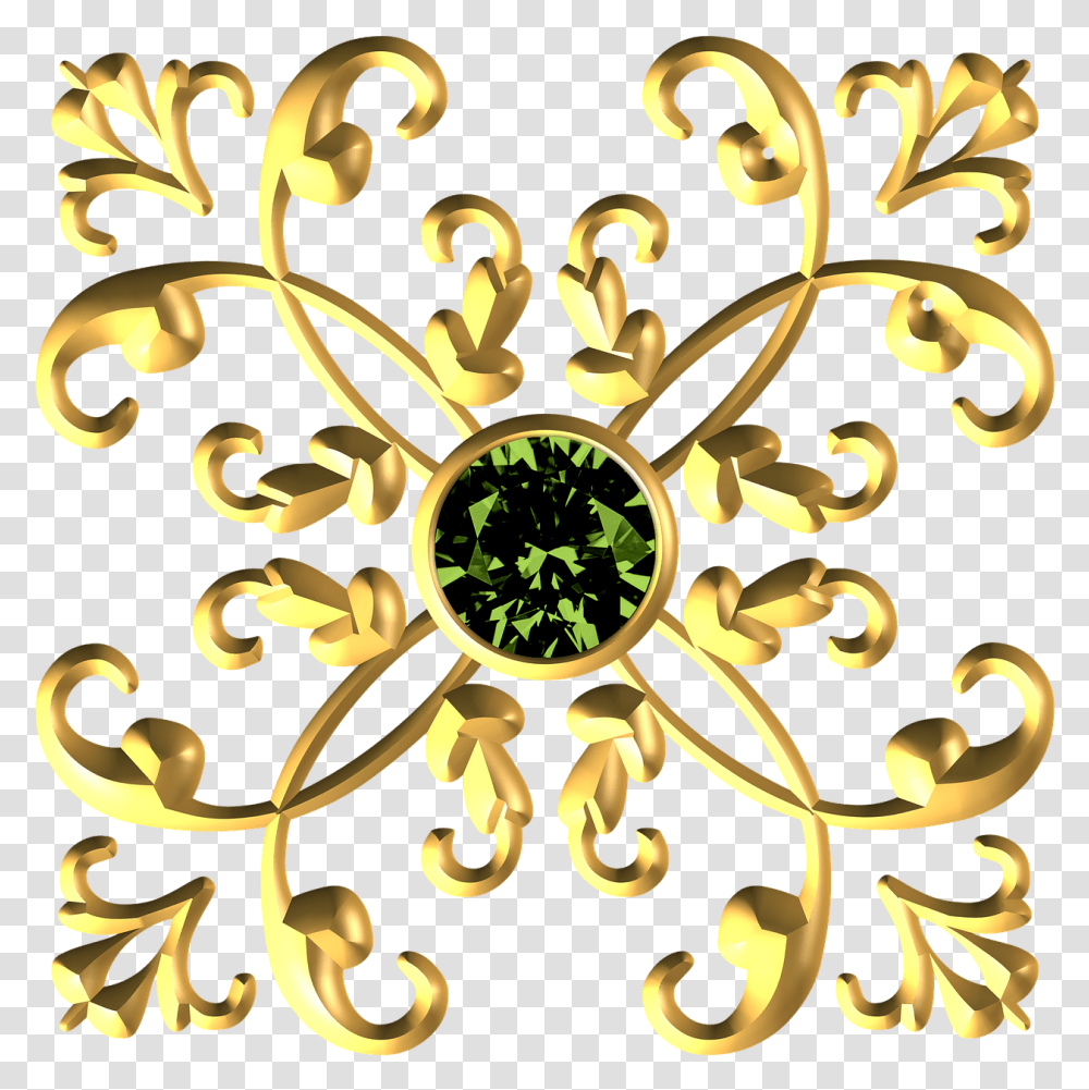 Gold Metallic Decorative Royal Ornament Flourish Gold And Royal Blue Backgrounds, Floral Design, Pattern Transparent Png