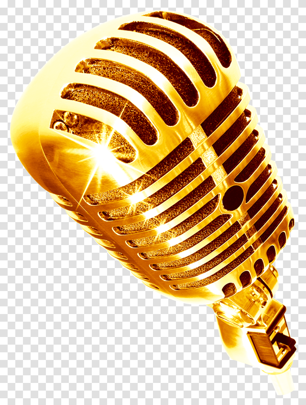 Gold Mic Golden Microphone, Electrical Device, Leisure Activities, Trophy Transparent Png