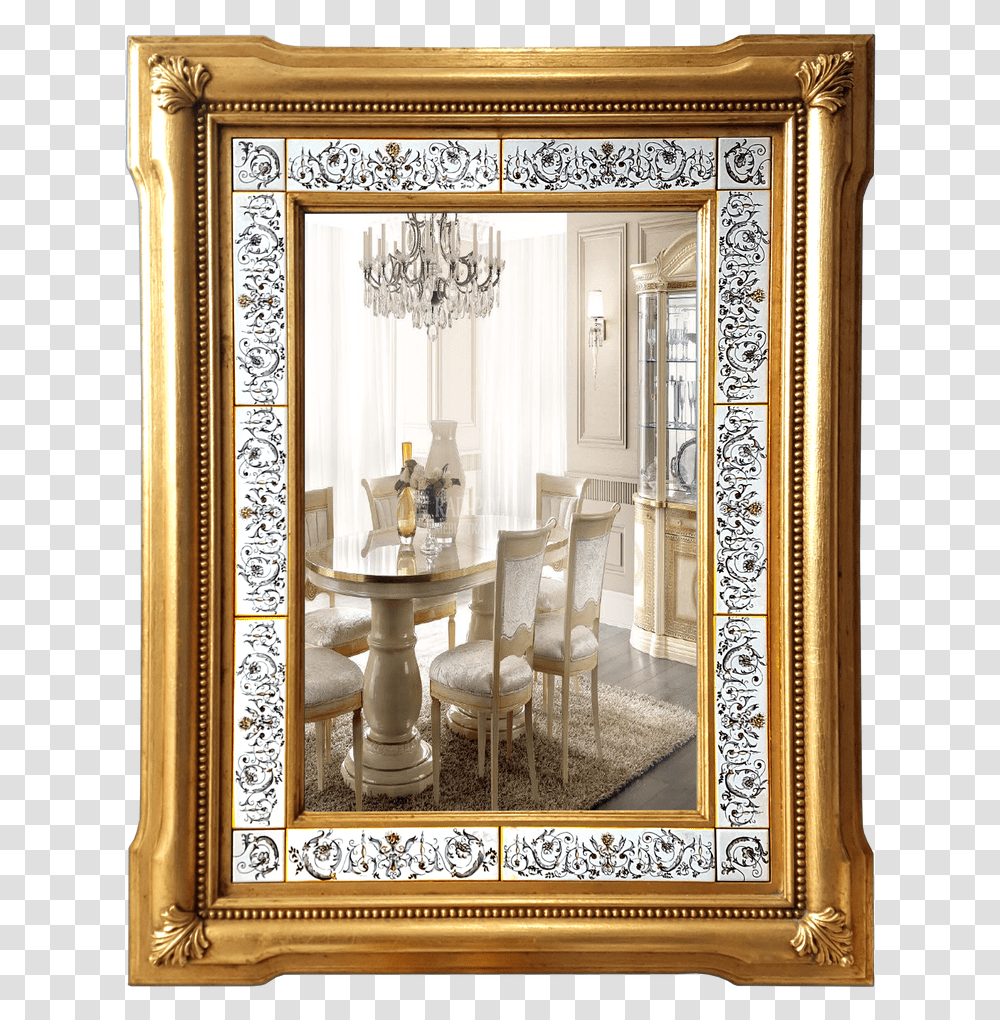 Gold Mirror Grottesche Picture Frame, Room, Indoors, Chair, Furniture Transparent Png