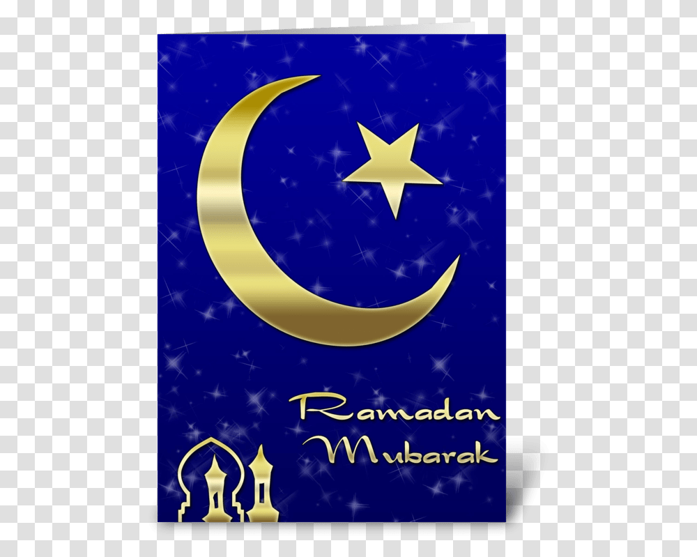 Gold Moon Star Ramadan Greeting Card 14 August Full Hd, Poster, Advertisement, Star Symbol Transparent Png