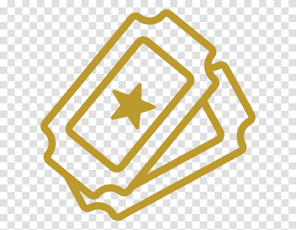 Gold Movie Ticket Friends Of Tickets, Symbol, Star Symbol Transparent Png