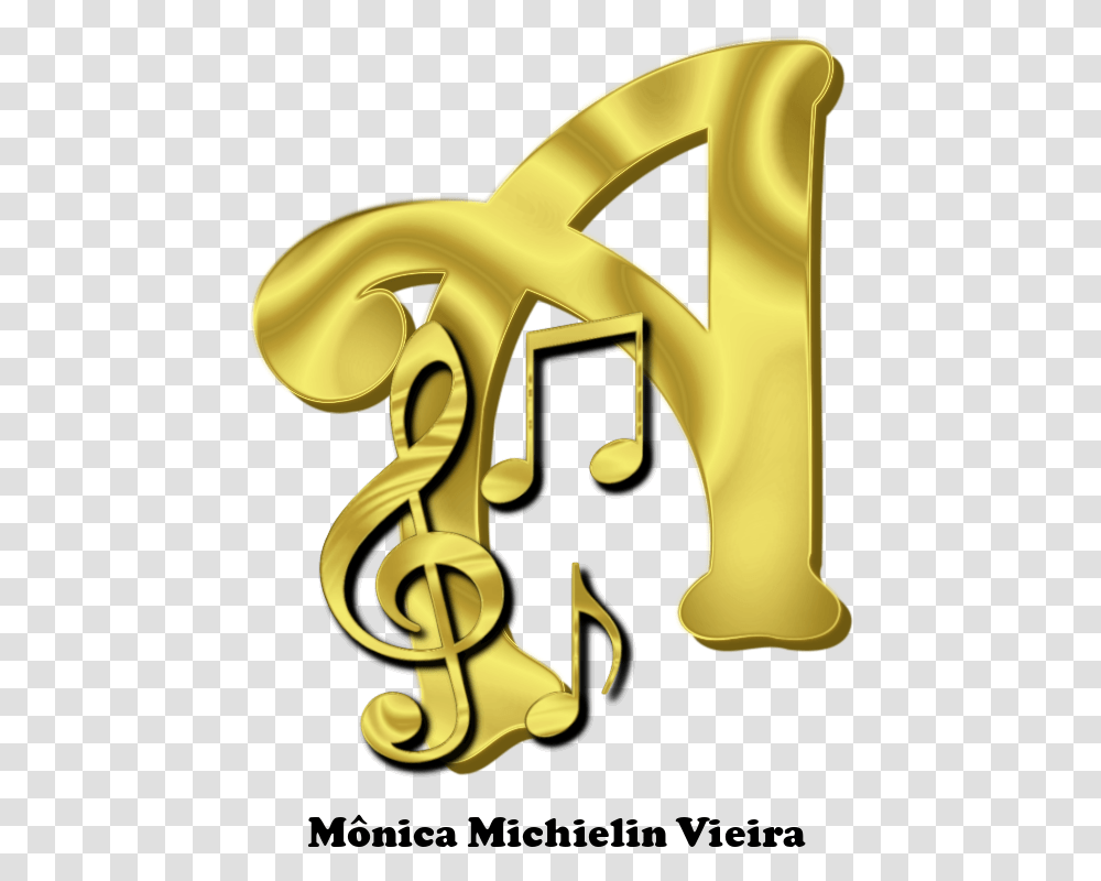 Gold Music Notes Alfabeto Com Notas Musicais, Musical Instrument, Saxophone, Leisure Activities Transparent Png