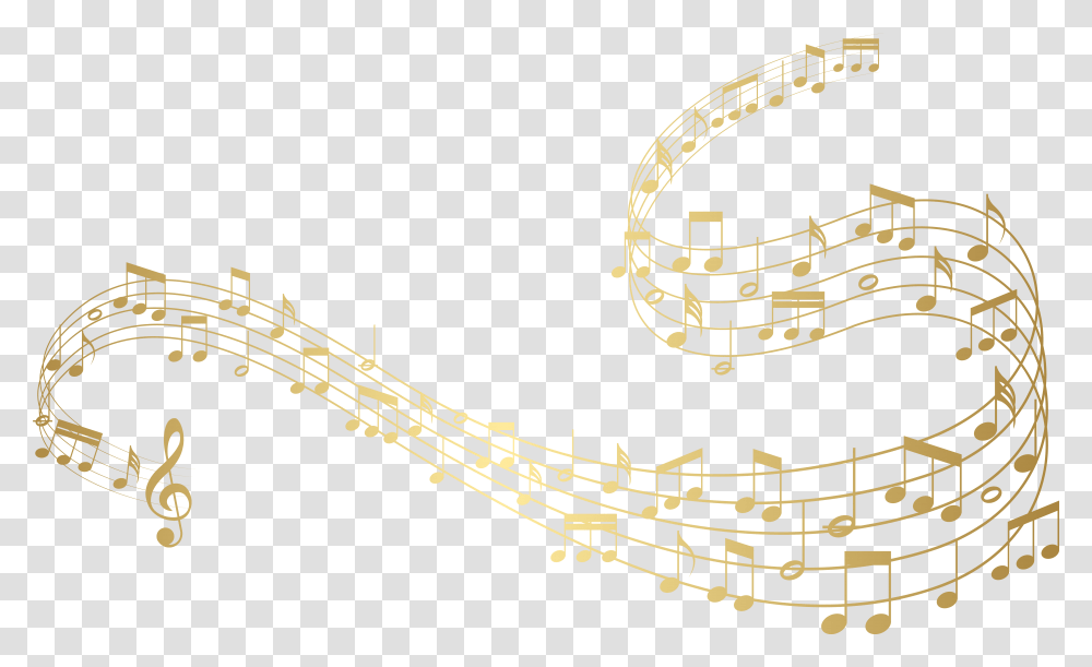 Gold Music Notes Clipart Colorful Background Music Notes, Construction Crane, Musical Instrument, Architecture Transparent Png