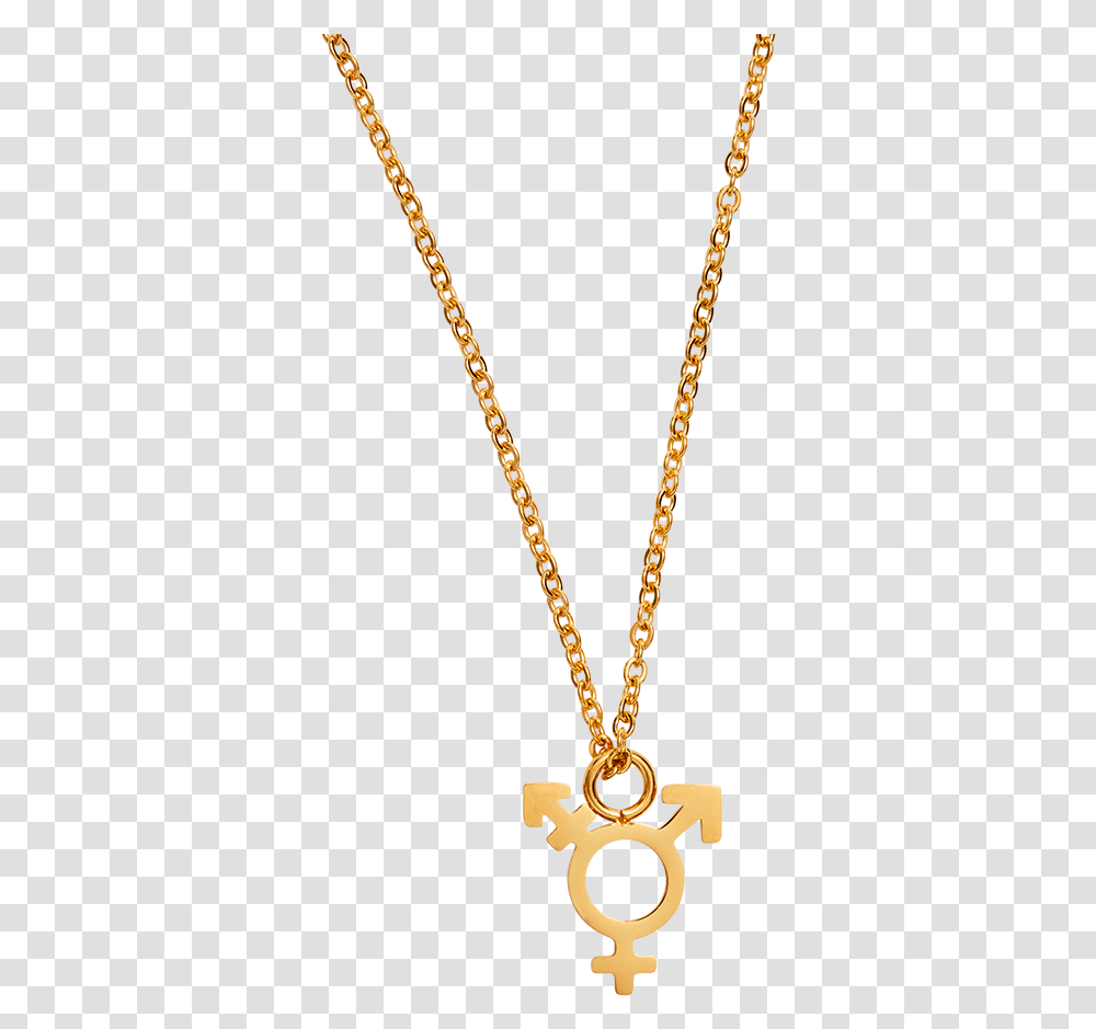 Gold Necklace With Transgender Symbol Charm Chain, Jewelry, Accessories, Accessory, Pendant Transparent Png