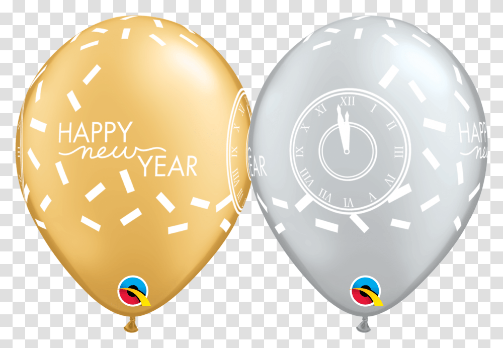 Gold New Year Confetti Countdown Balloons, Food Transparent Png