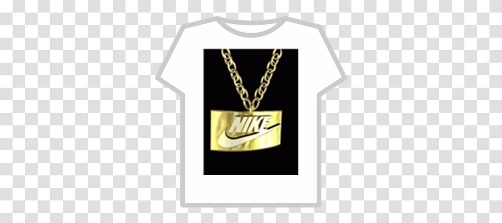 Gold Nike Logo Chain Camping Monster Roblox, Clothing, Apparel, T-Shirt, Sleeve Transparent Png