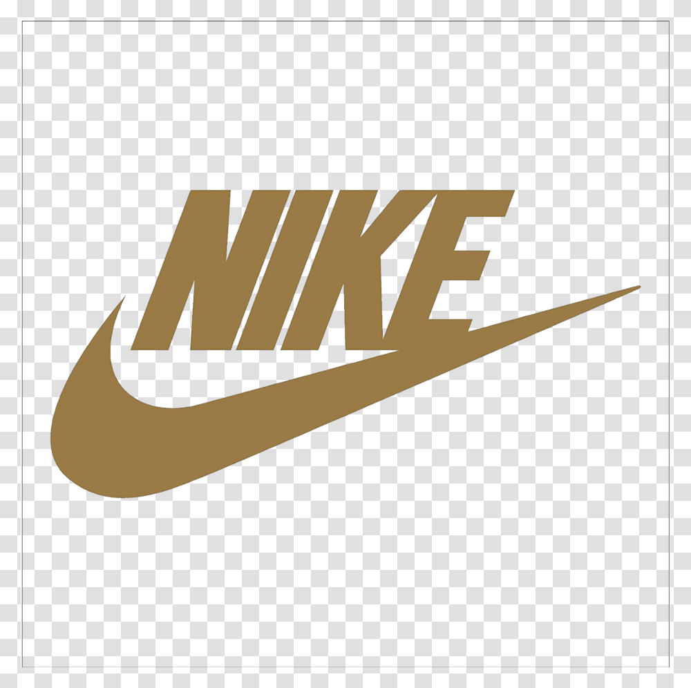 Gold Nike Swoosh Logo, Word, Label Transparent Png