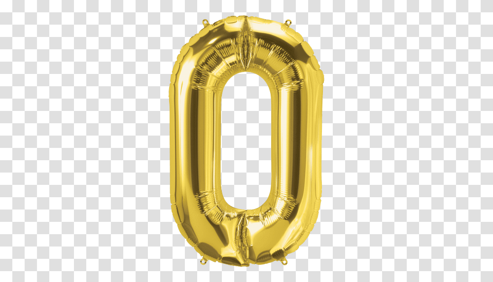 Gold Number 0 Balloon Rose Gold Number 0 Balloons, Lamp, Alphabet, Text, Horn Transparent Png