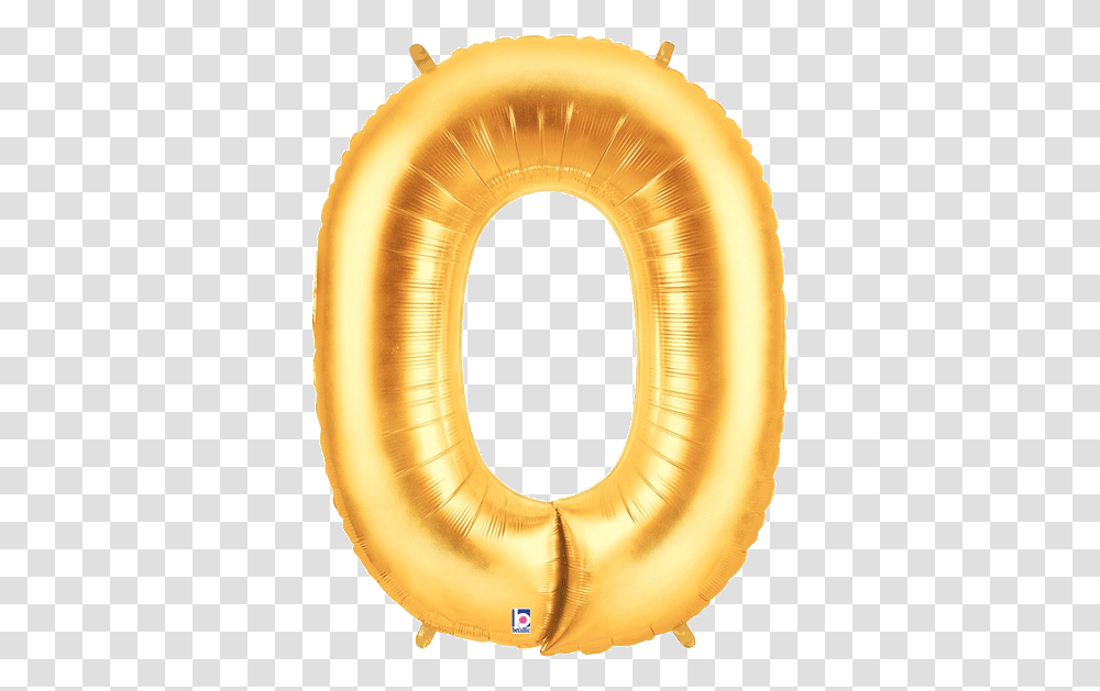 Gold Number 0 Foil Balloon Letters Gold 0 Balloon, Inflatable, Life Buoy Transparent Png