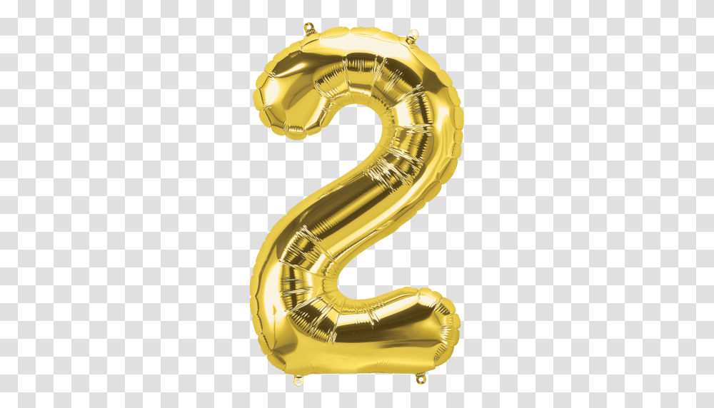 Gold Number 2 Two 34 2 Gold Balloon, Helmet, Clothing, Apparel, Alphabet Transparent Png
