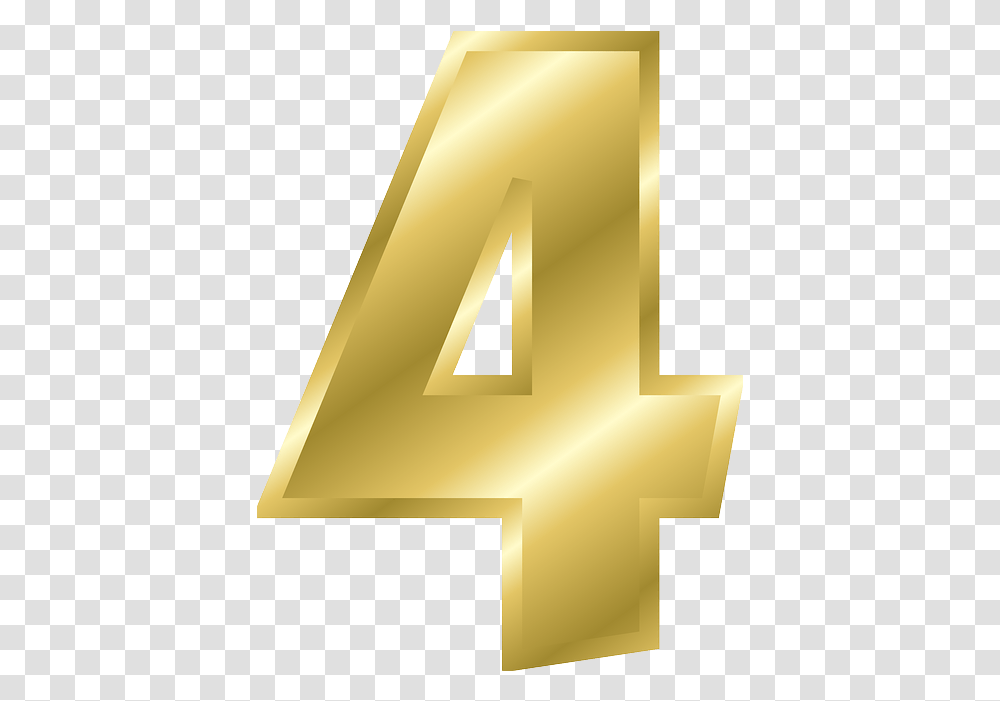 Gold Number 4 Alphabet Gold Text Effect, Symbol Transparent Png