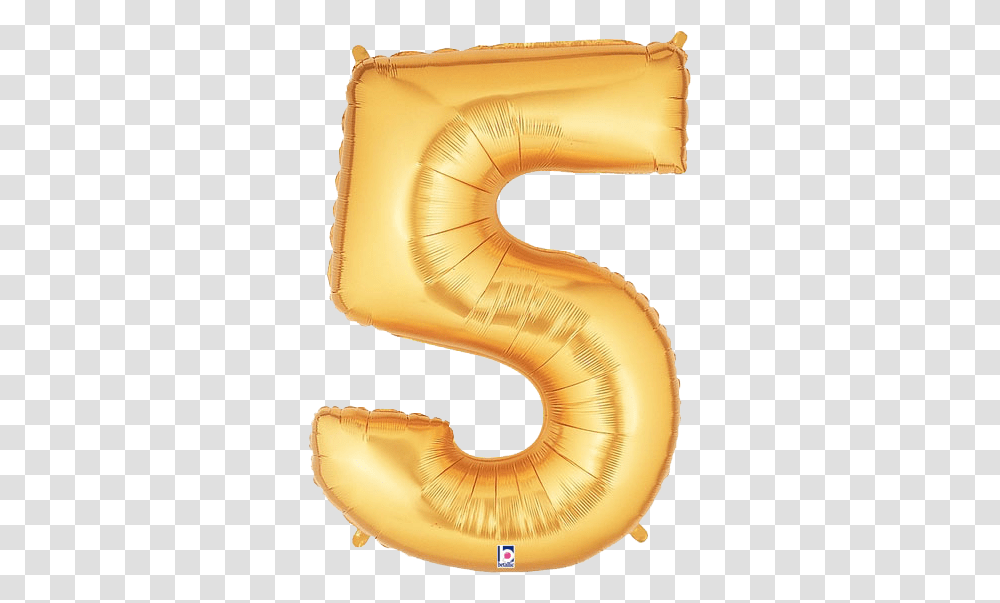 Gold Number 5 Foil Balloon Numbers 50 Mylar Balloon, Fungus, Cushion, Inflatable Transparent Png