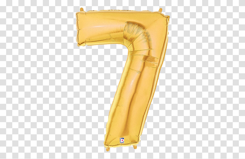 Gold Number 7 Foil Balloon Letters 7 Balloon Gold, Clothing, Apparel, Inflatable Transparent Png